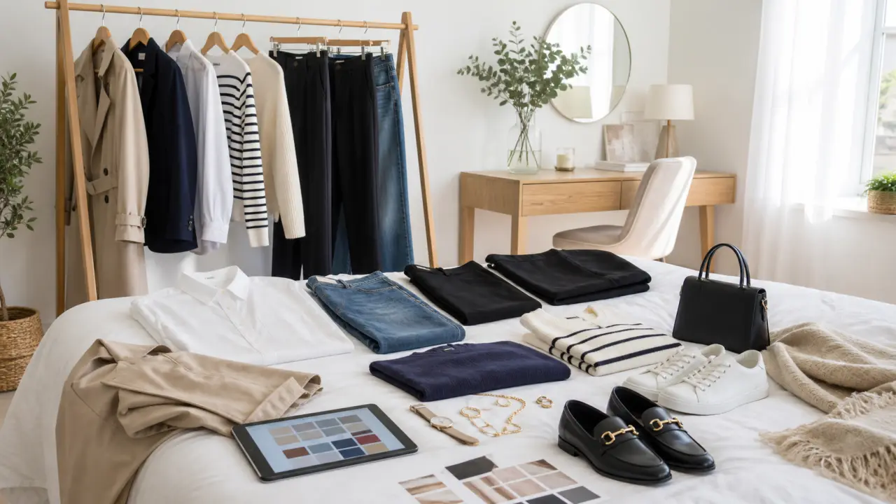 Dressing capsule élégant avec des vêtements neutres parfaitement coordonnés