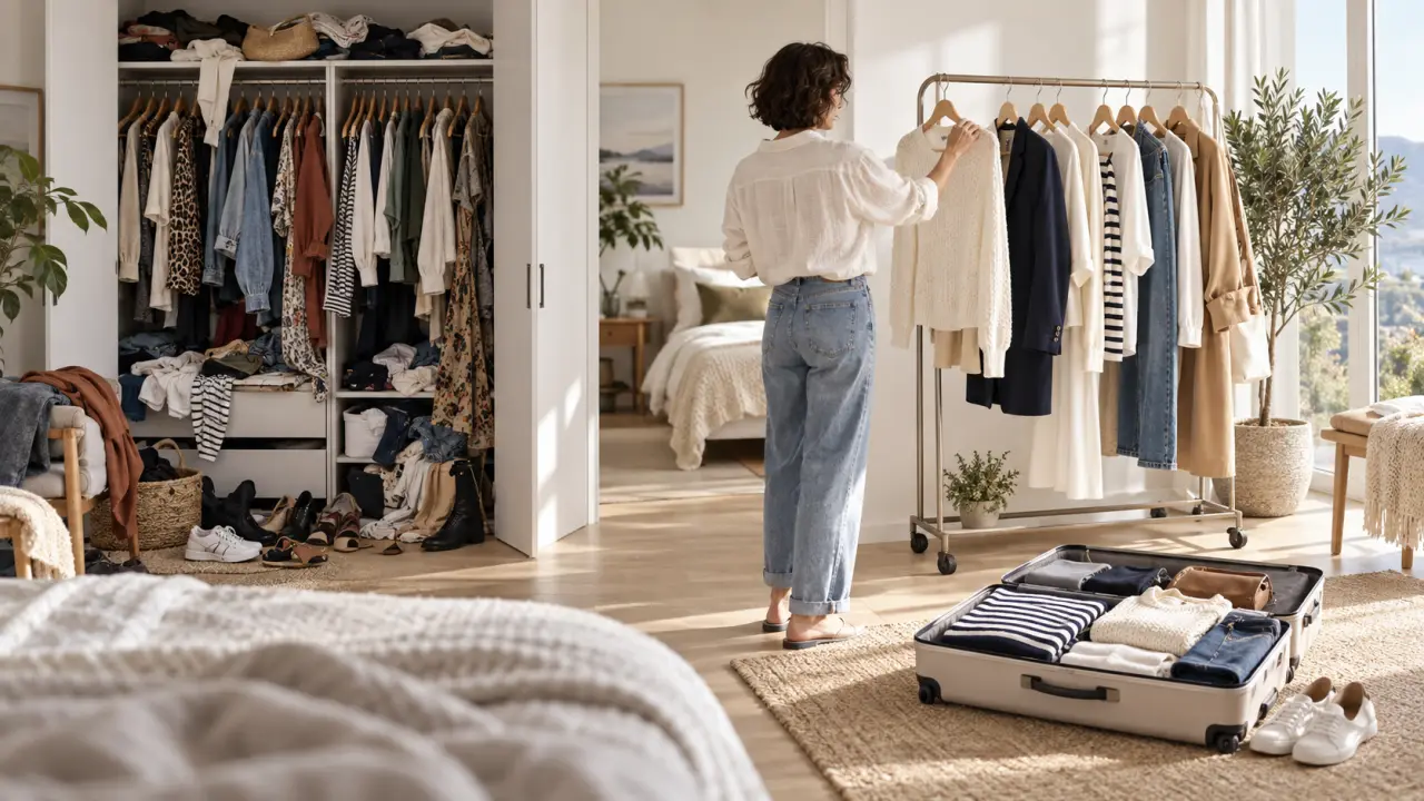 Garde-robe élégante organisée autour de pièces essentielles et polyvalentes