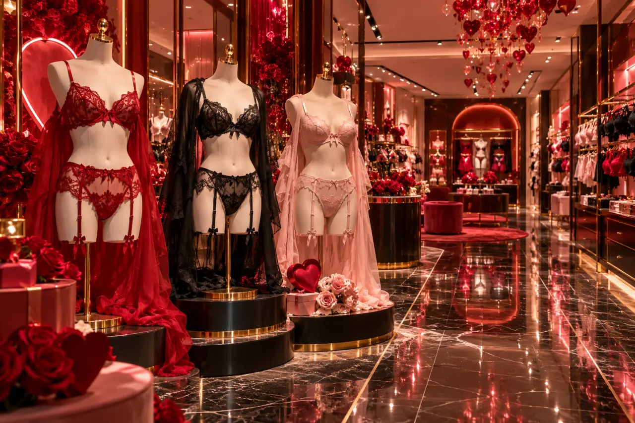 Lingerie Saint-Valentin : rouge, noir ou rose, le choix qui change toute la soirée