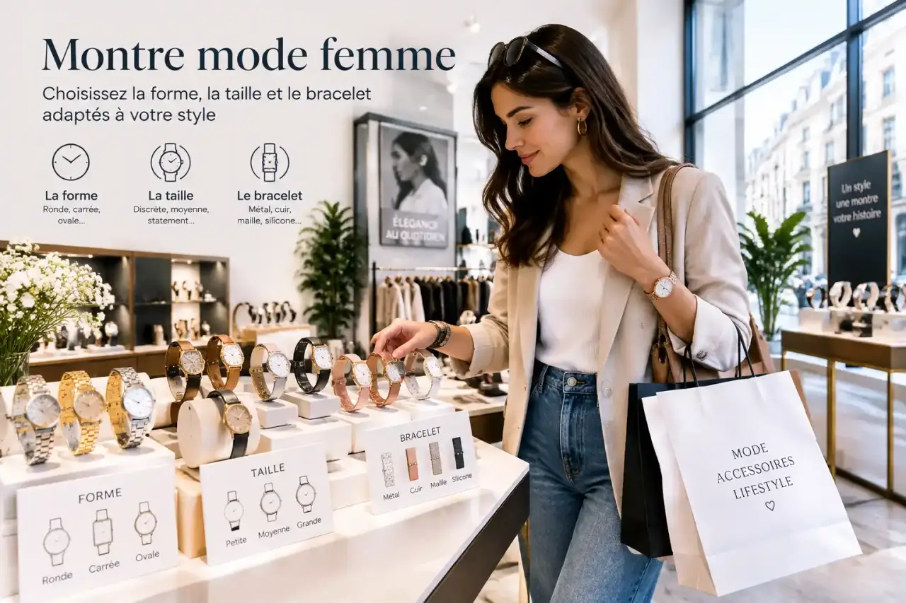 Montre mode femme : choisissez la forme, la taille et le bracelet adaptés à votre style