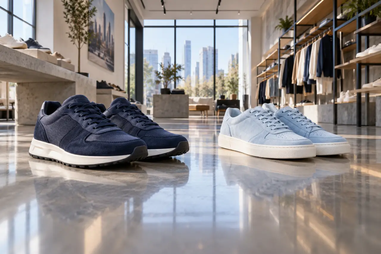 Sneakers bleues : bleu marine ou bleu ciel, le bon choix dépend de l’usage