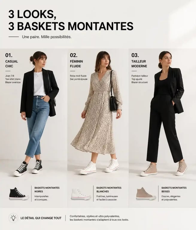 Idées de looks avec chaussures montantes femme pour jean, robe et pantalon tailleur