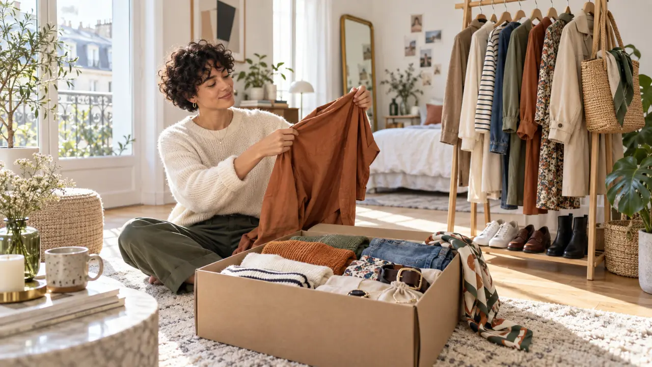 Sélection de vêtements et accessoires issus d’une box mode